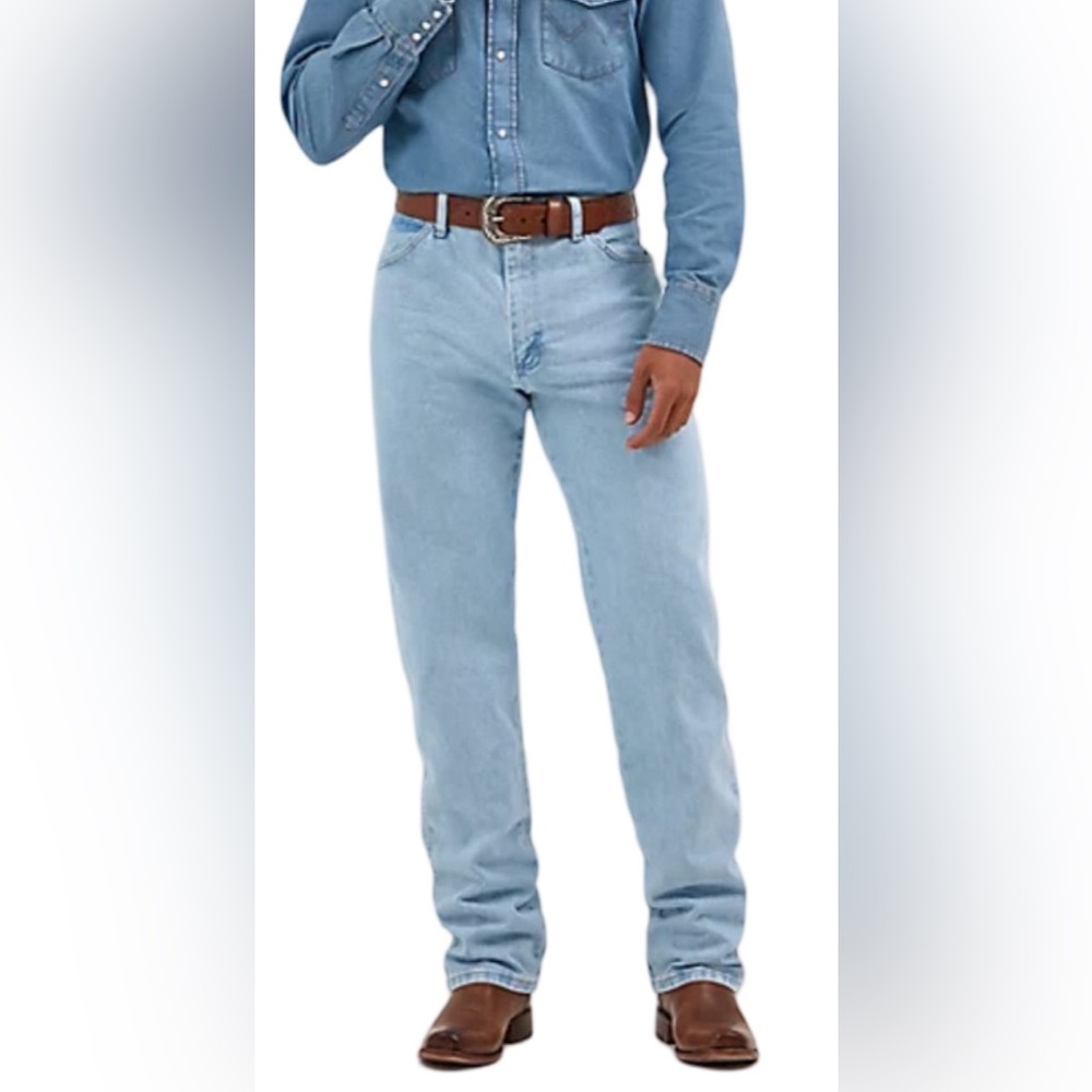 Wrangler Blue Straight-Leg Denim Jeans, Light wash